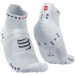 Calcetines COMPRESSPORT Pro Racing Socks V4.0 Run Low Blanco