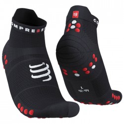 Calcetines COMPRESSPORT Pro Racing Socks V4.0 Run Low Negro Rojo