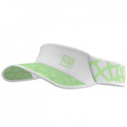 Visera Compressport Spiderweb Ultralight Blanco y Verde