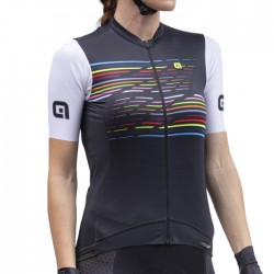 Maillot ciclismo mujer Alé corto PRS Logo Negro Blanco