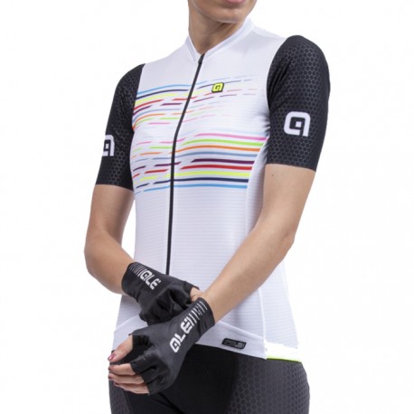 Maillot ciclismo mujer Alé corto PRS Logo Negro Blanco