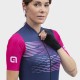 Maillot ciclismo mujer Alé corto PRS Logo Azul Rosa