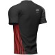 Camiseta Compressport Performance SS Negro Rojo