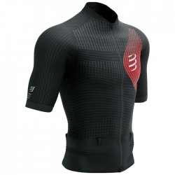 Camiseta COMPRESSPORT Trail Postural Negro Rojo