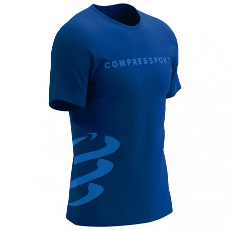 Camiseta Compressport Trainning SS Logo Azul