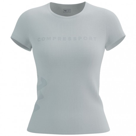 Camiseta Compressport Trainning SS Logo Mujer Blanco