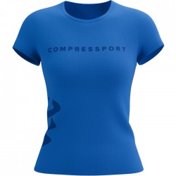 Camiseta Compressport Trainning SS Logo Mujer Azul