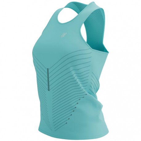 Camiseta Compressport Performance Mujer Tirantes Aqua