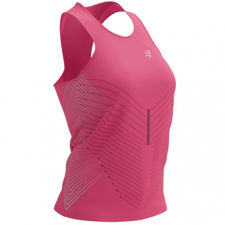 Camiseta Compressport Performance Mujer Tirantes Rosa