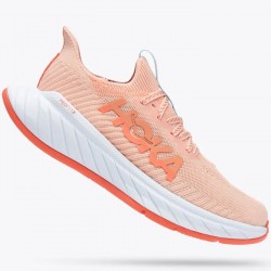  Zapatillas HOKA CARBON X3 Mujer Salmón Celeste