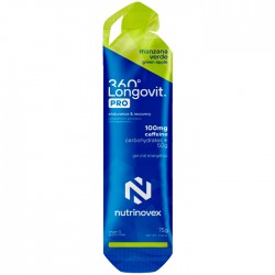 Gel Nutrinovex Longovit 360º 50g CHO 100g Cafeína Manzana Verde