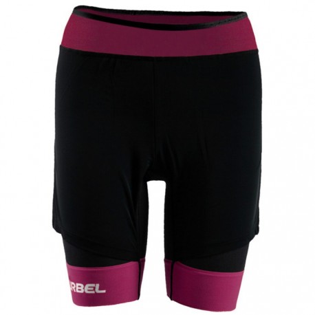 Pantalón Lurbel Samba Shorts W Mujer Negro Fucsia