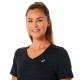 Camiseta Running Asics RACE Top Performance Mujer Negro Gris