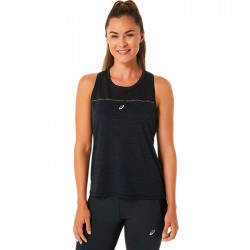 Camiseta Running Asics RACE Tank Mujer Negro Gris