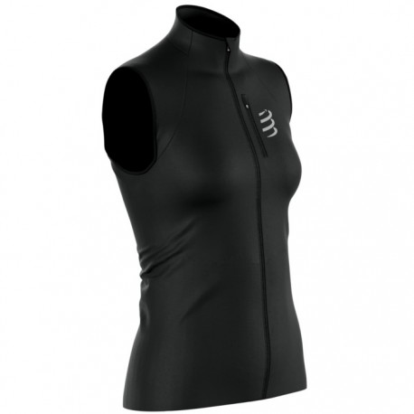 Chaleco cortavientos Compressport Mujer Negro