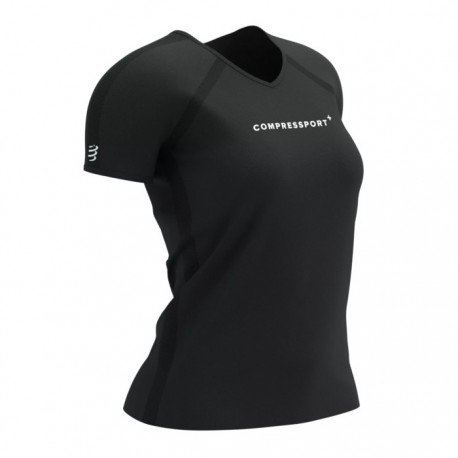 Camiseta Compressport Training Logo Mujer Negro