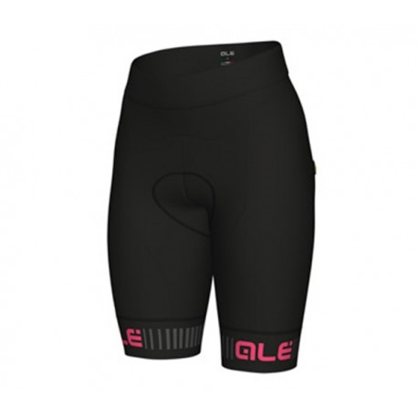 Culote ciclismo mujer Alé corto Excel Solid Traguardo Negro Rosa