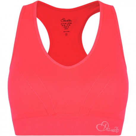 Dare2b. Top deportivo de mujer rosa fluor. Warm Up Bra