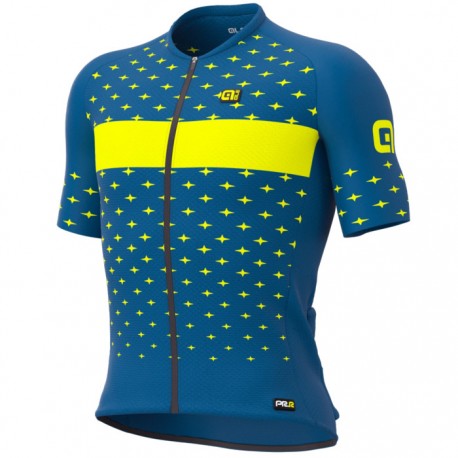 Maillot ciclismo Alé corto PRR Stars Azul Amarillo