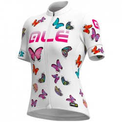 Maillot ciclismo Mujer Ale corto PRR Butterfly Blanco