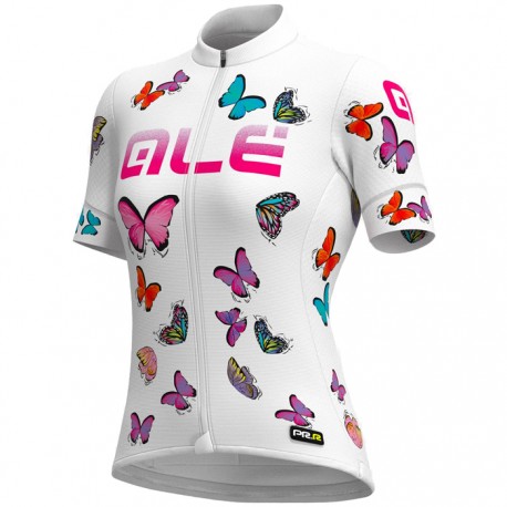 Maillot ciclismo Mujer Butterfly Blanco
