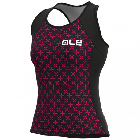Maillot ciclismo mujer Alé Solid Helios Negro Rosa
