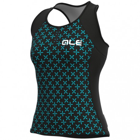 Maillot ciclismo mujer Alé Solid Helios Negro Verde