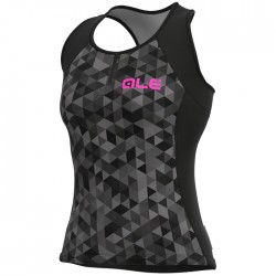 Maillot mujer Glorious manga corta gris antracita y rosa