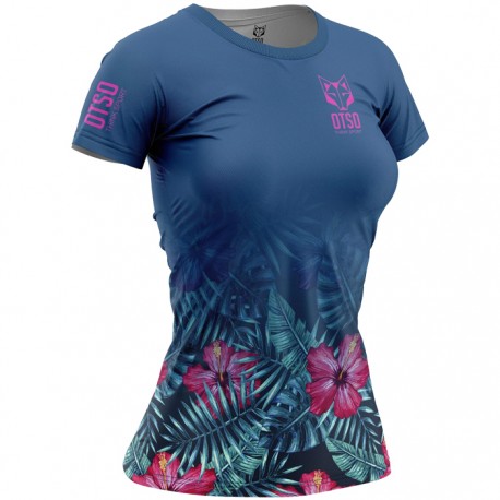 Camiseta OTSO Manga Corta Mujer Tropical Azul