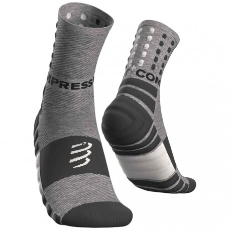 Medias Compressport Racing Socks V2.1 Bike Hi Negro Blanco