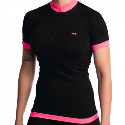 Camiseta Cremallera HANKER Ribo Unisex Negro Rosa