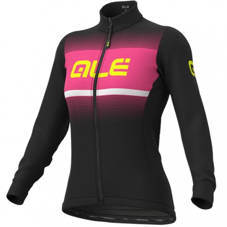  Maillot ciclismo ALÉ Solid Blend Mujer Negro Rosa