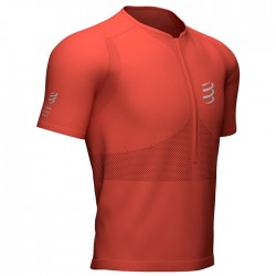 Camiseta Compressport Half-Zip Fitted Naranja